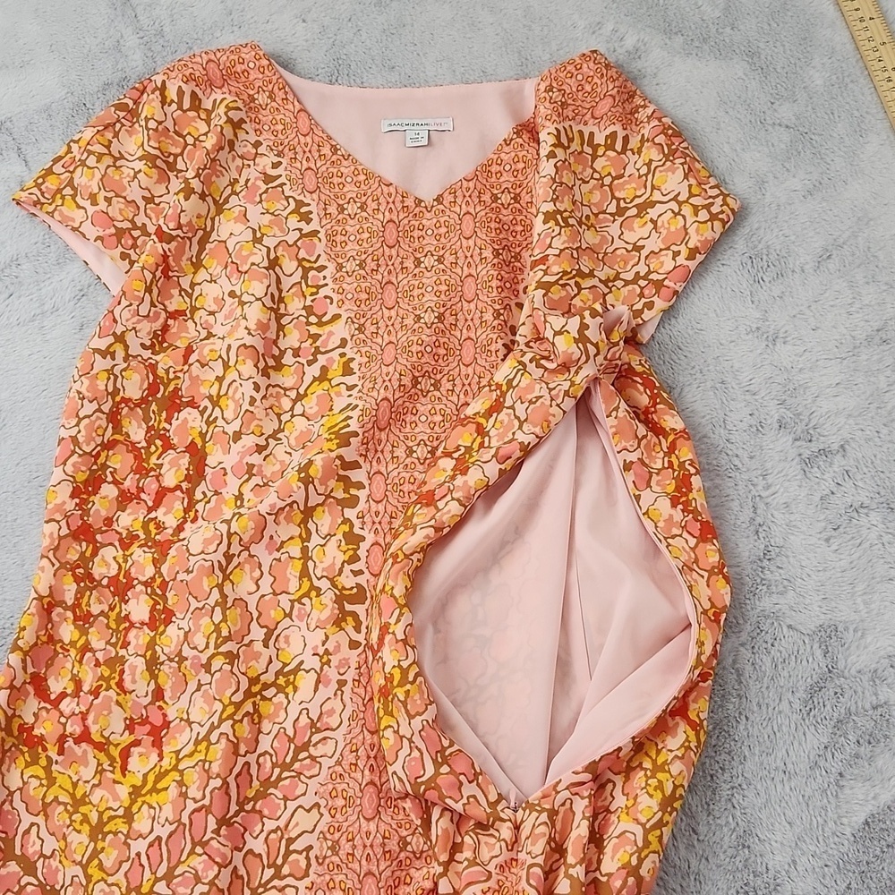 IzaacMizarahi Pink and orange print dress. - Picture 7 of 13